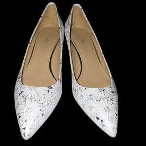 Michael Kors Black and White Floral Heels